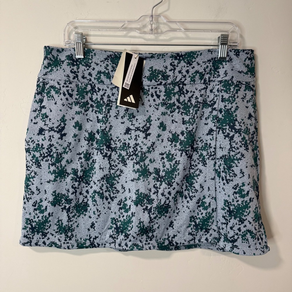 Adidas Womens Essentials Jacquard Golf Skort Large Blue NWT Golf Athletic HY7171